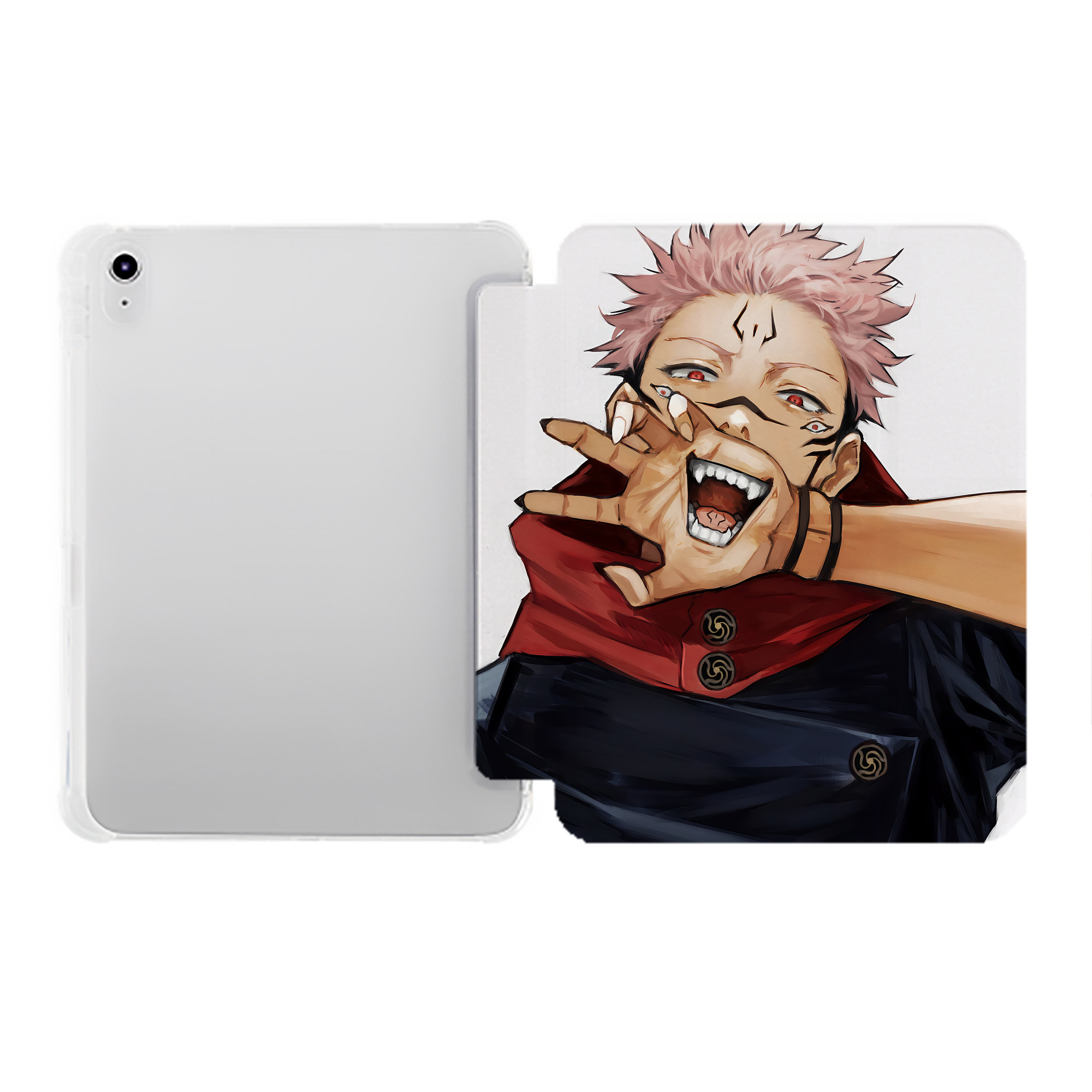（画像用） 呪術廻戦 Jujutsu Kaisen IPad ケース ペン収納付き 三つ折りスタンド PUレザー×シリコン 対応機種9.5/10.5/10.9インチ
